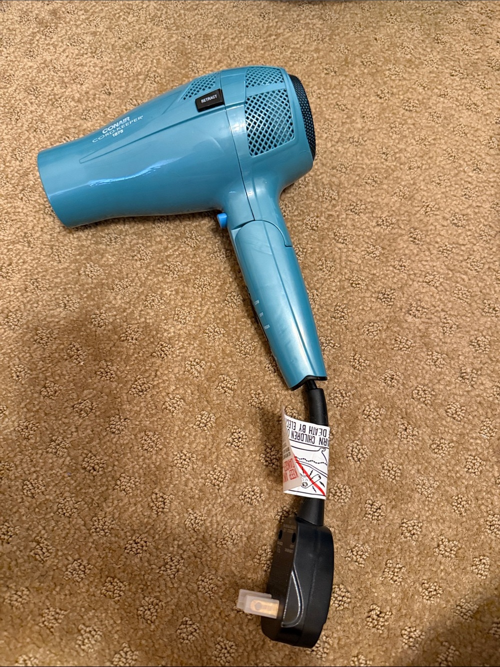 Con Air teal travel Compact Hair Dryer